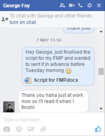 Sending the Script to George